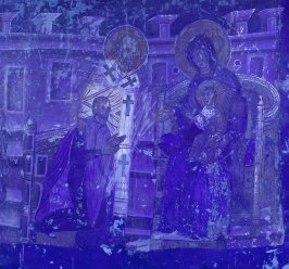 Fragment malowideł naściennych w świetle ultrafiloetowym - fot. Archiwum ML